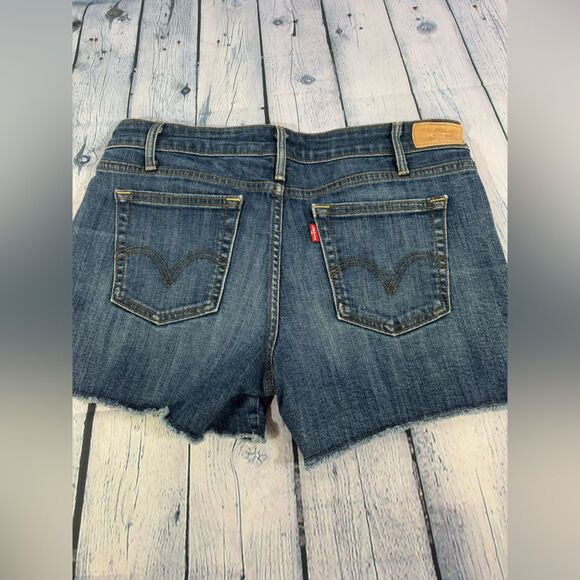 Levis Festival Boho Folklore Hipster Stevie Western Cutoff Jean Shorts Size 6 - Picture 2 of 6